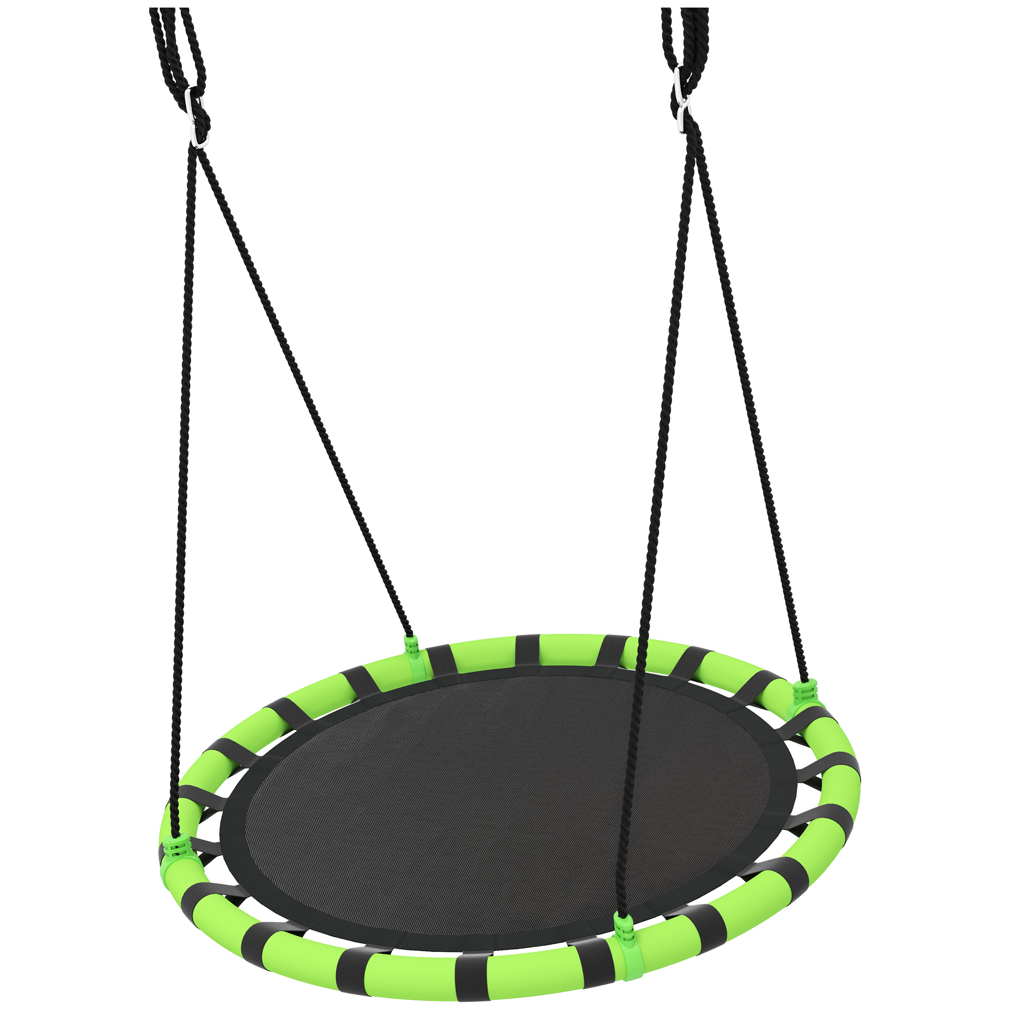 Kinderschaukel, 150 kg belastbar, Ø100 x 180H cm, Metall, Schaumstoff, Schwarz Kinderschaukel, 150 kg belastbar, Ø100 x 180H cm, Metall, Schaumstoff, Schwarz