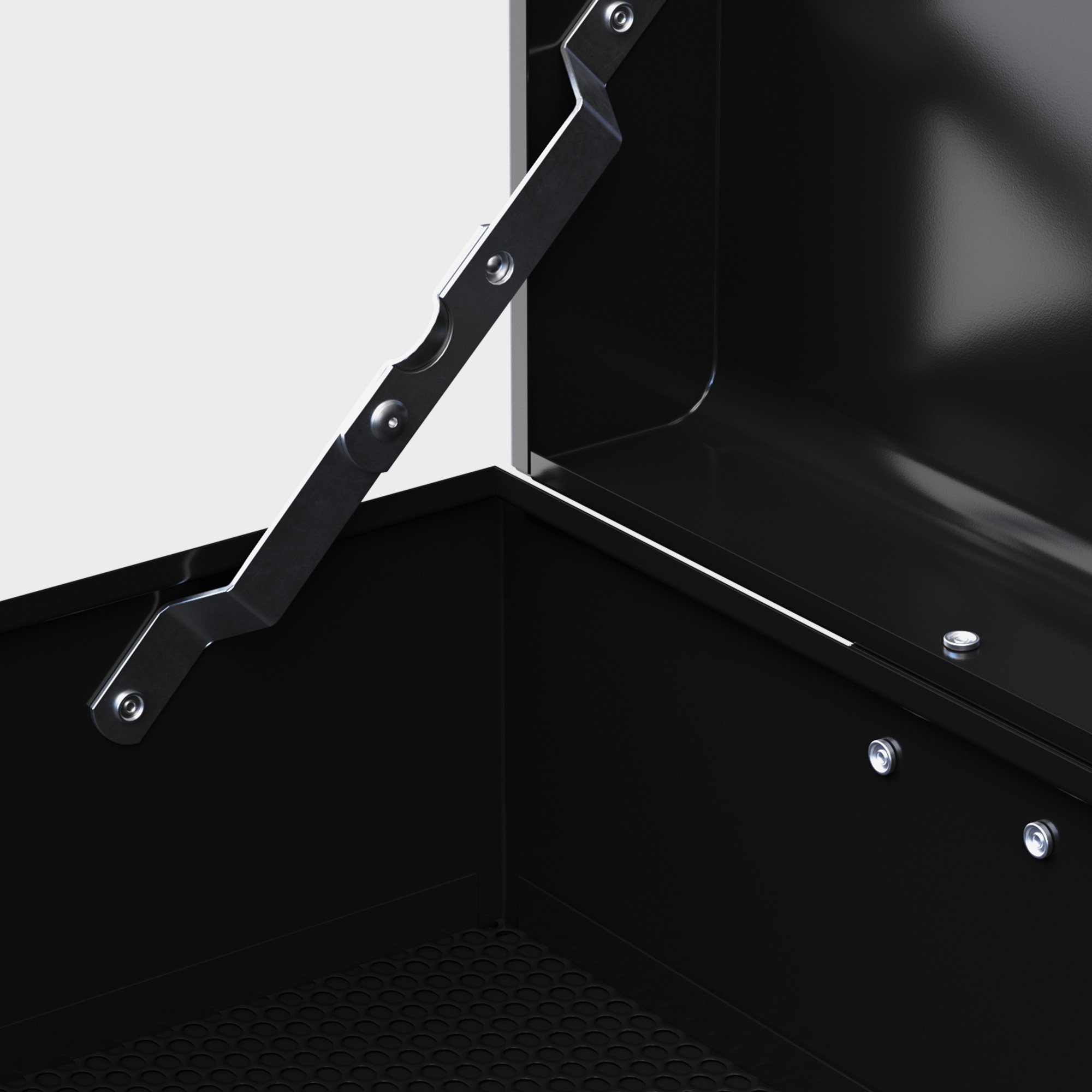 Werkzeugkiste, abschließbar, 3 Schubladen, Stahlgehäuse, 60x26x34cm, Rot+Schwarz