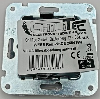 MILOS Blind-Abdeckung/ Blende, Anthrazit