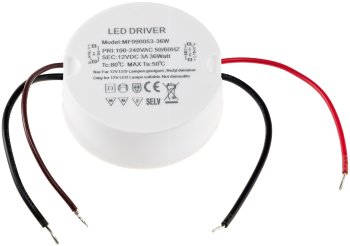 LED-Trafo "CT-36E", 1,0-36W, rund, Ein 220-240V, Aus 12V= Konstantspannung