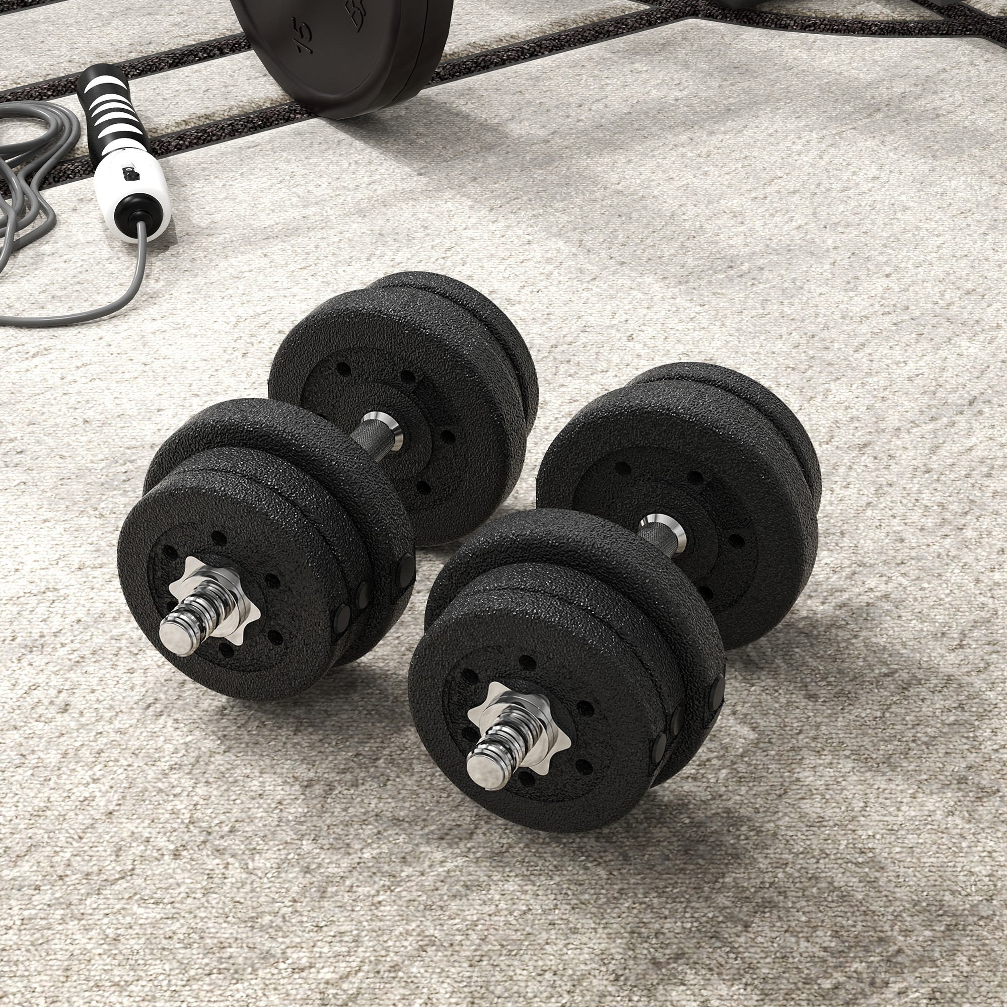 Kurzhantel Set 25KG Hantelset mit Hantelscheiben für Zuhause Büro Fitnessstudio Stahl Kunstleder Schwarz