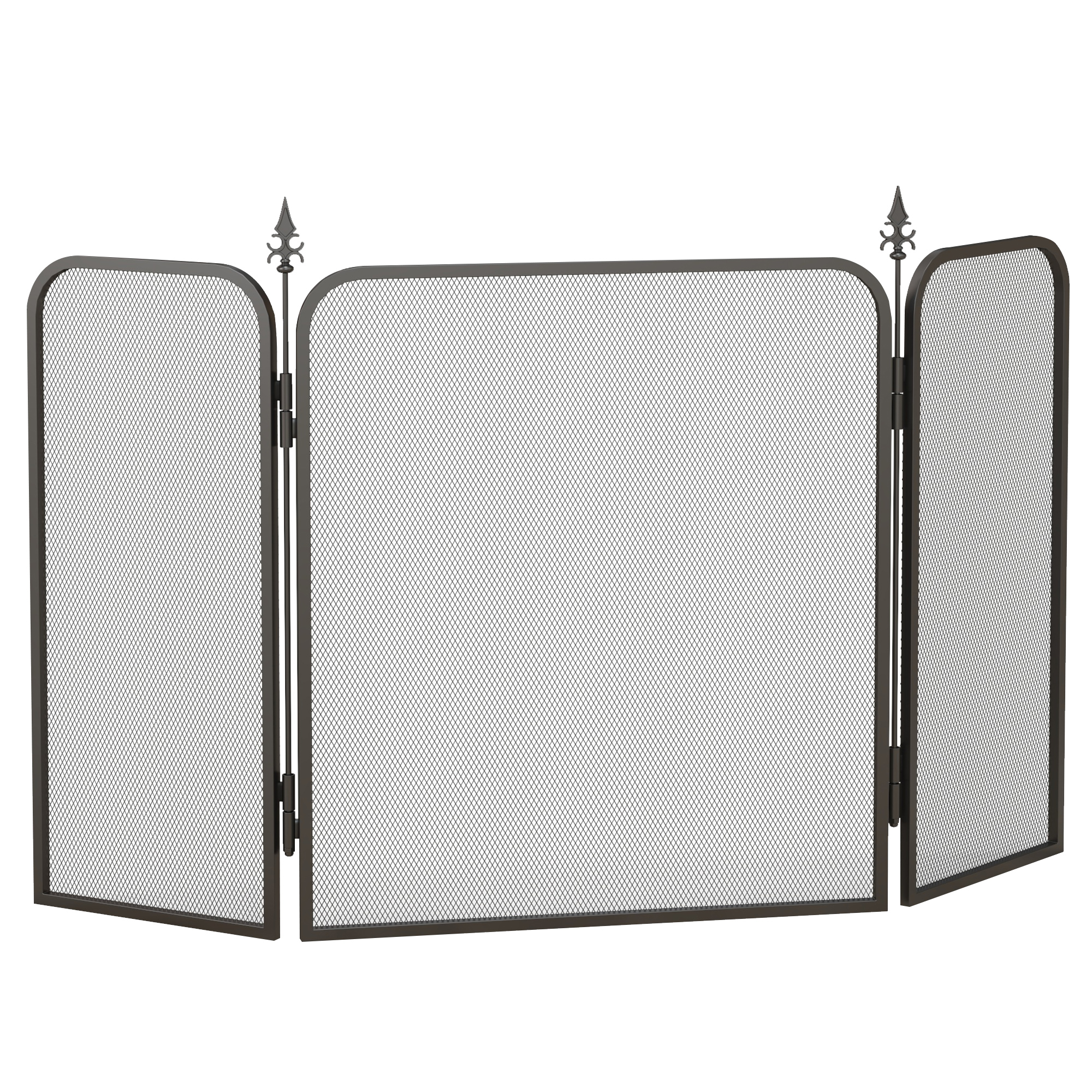 Funkenschutz für Kamine, klappbar, Metall, 96 x 1,3 x 56 cm, Schwarz Funkenschutz für Kamine, klappbar, Metall, 96 x 1,3 x 56 cm, Schwarz