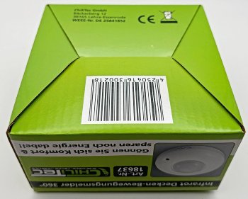 Decken-Bewegungsmelder "CBM" 360°, PIR, LED geeignet, 6m Detektion, weiß