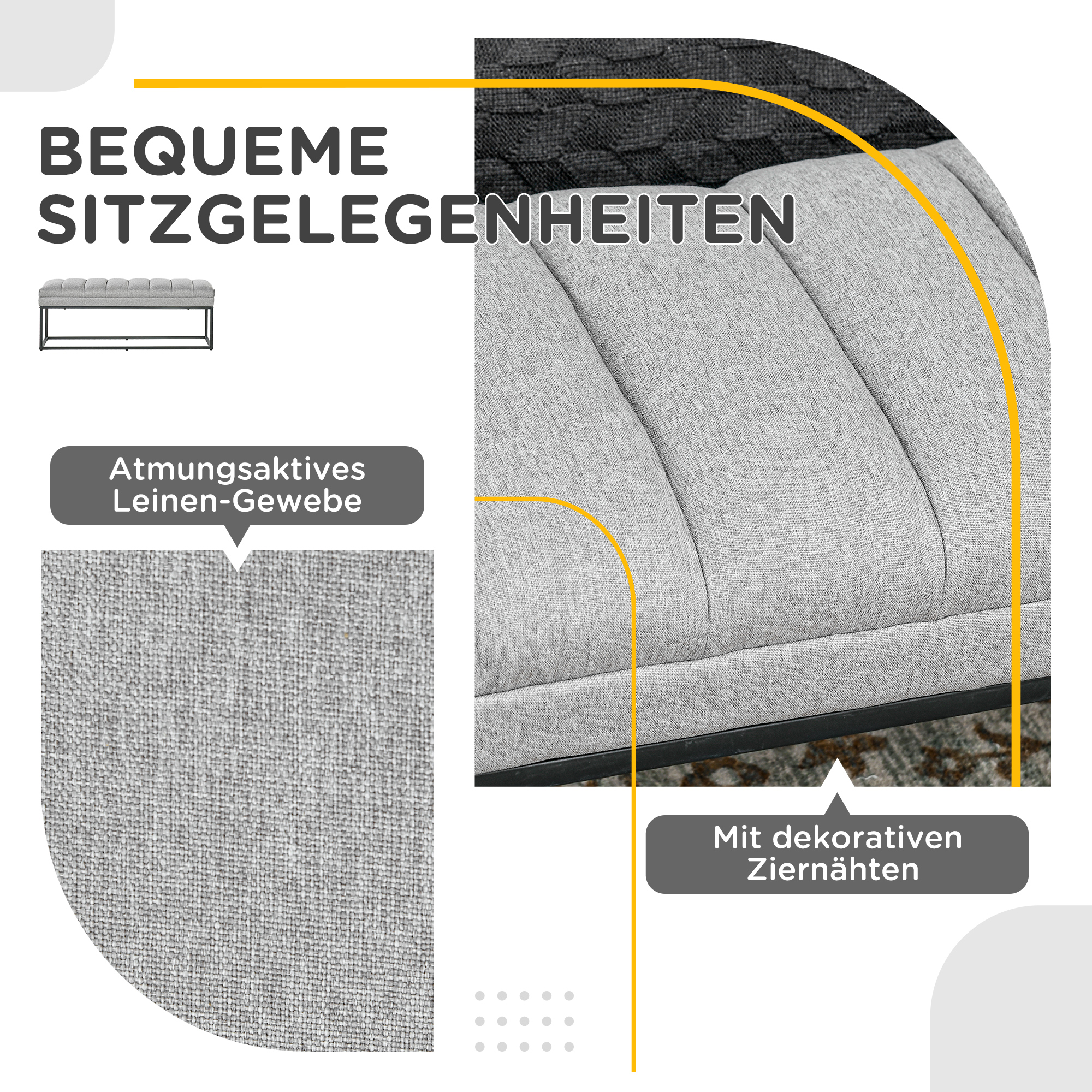 Sitzbank im Industrie-Design, Bettbank, Metallbeine, Rosa + Schwarz