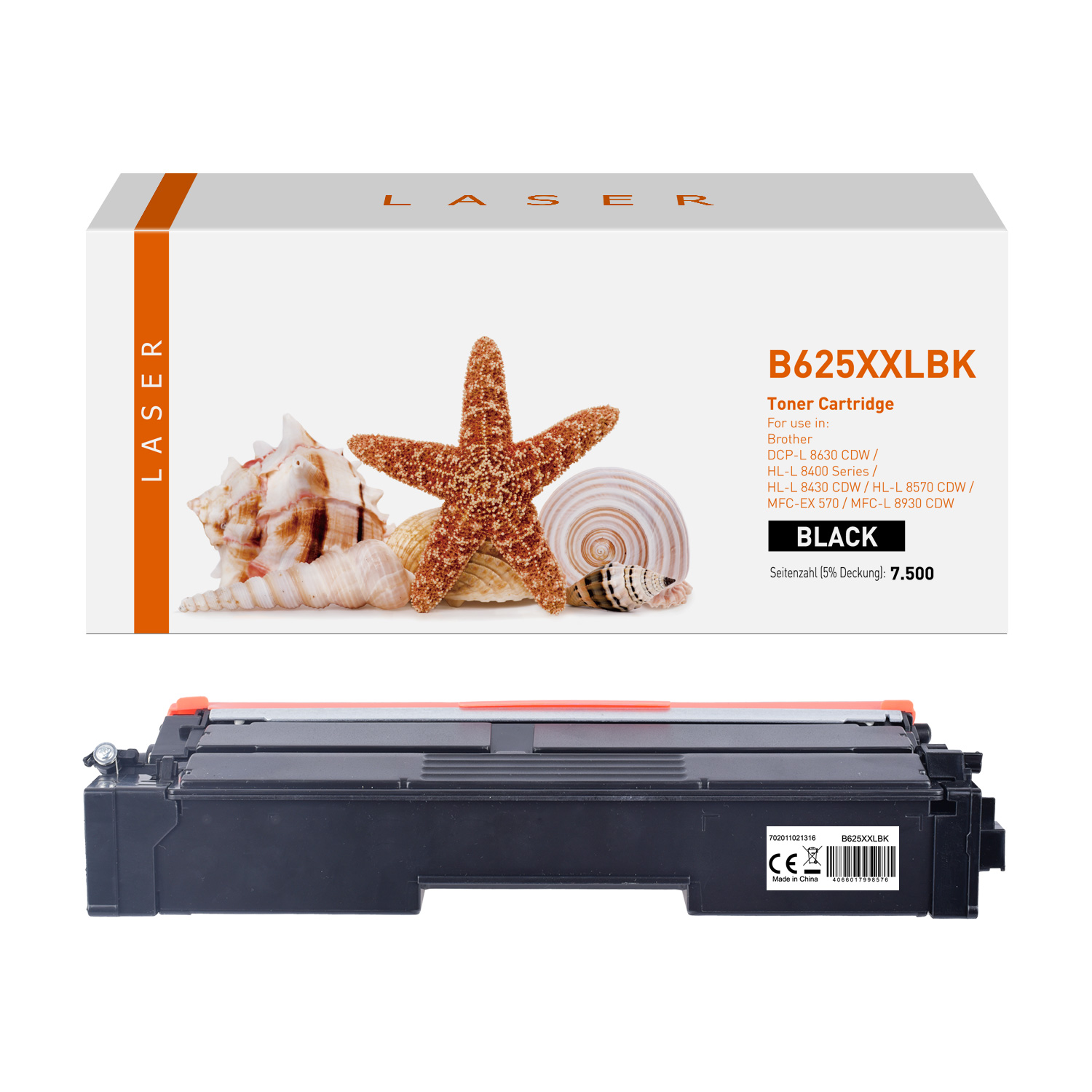 Toner schwarz, alternativ zu Brother TN-625 XXL BK, 7500 Seiten