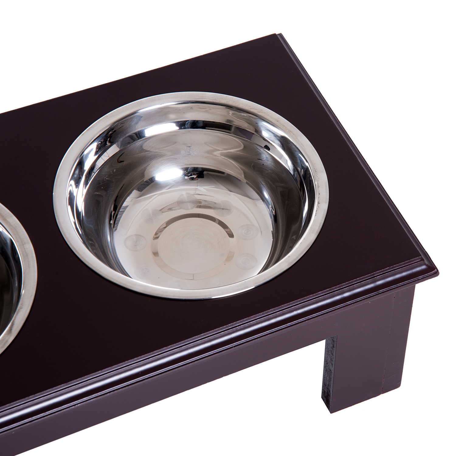 erhöhter Hundenapf Futternapf mit 2 Näpfe Wassernapf 2 x 900ml Edelstahlnäpfen Fressnapf Futterstation Hundenäpfe für kleine Hunde Katzen Espresso