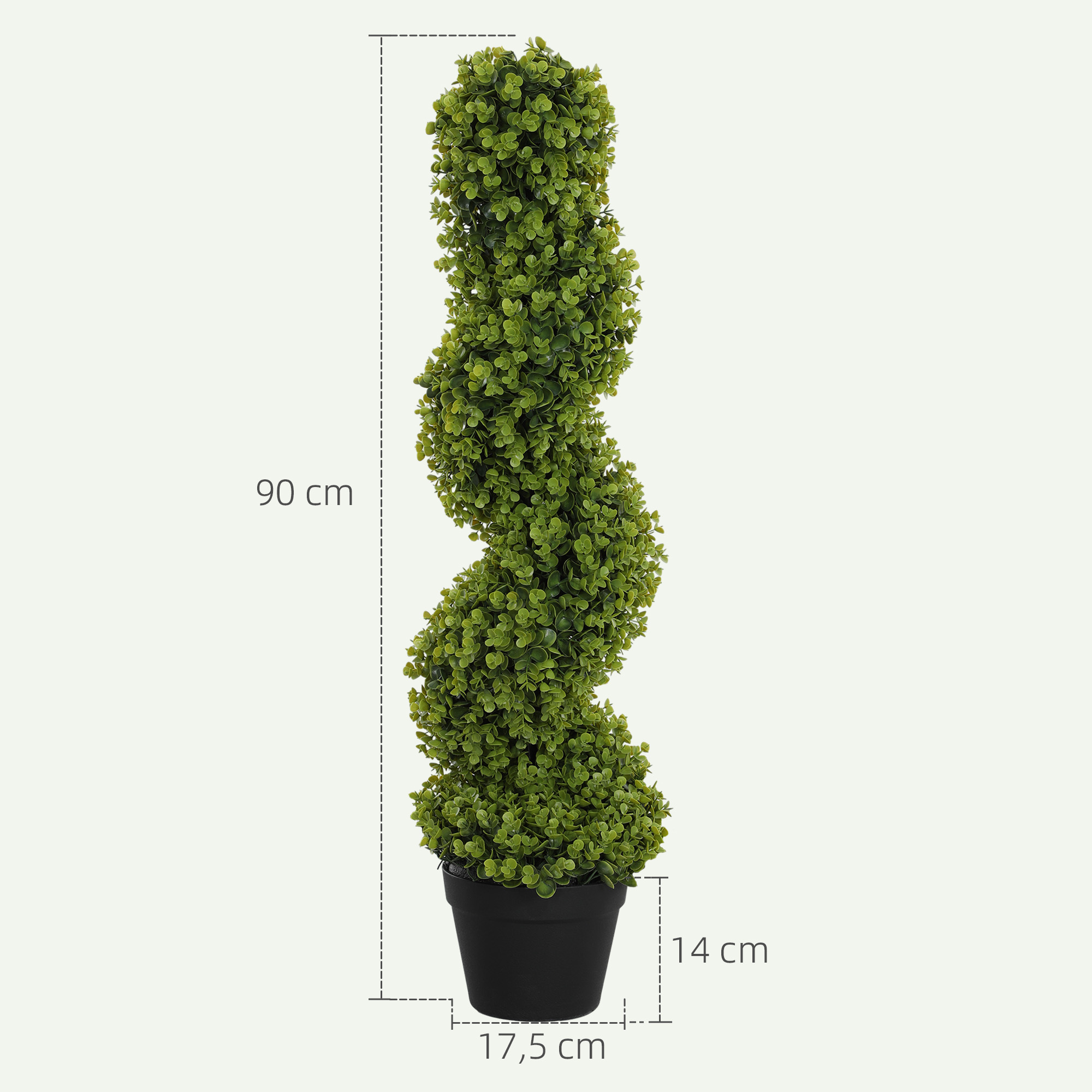 2er-Set Dekorative Pflanze, Kunstpflanzen in Töpfen, künstliche Pflanzen für Zuhause, Indoor, Outdoor, 90 cm, Grün
