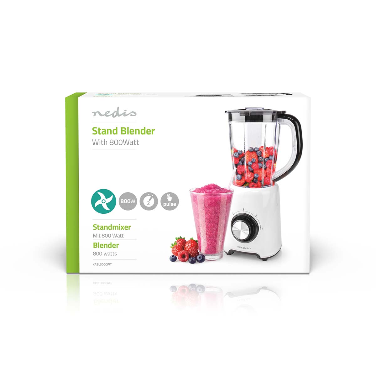 Standmixer | 800 W | 1.5 l | Plastik | 2 Geschindigkeitsstufen | Weiss