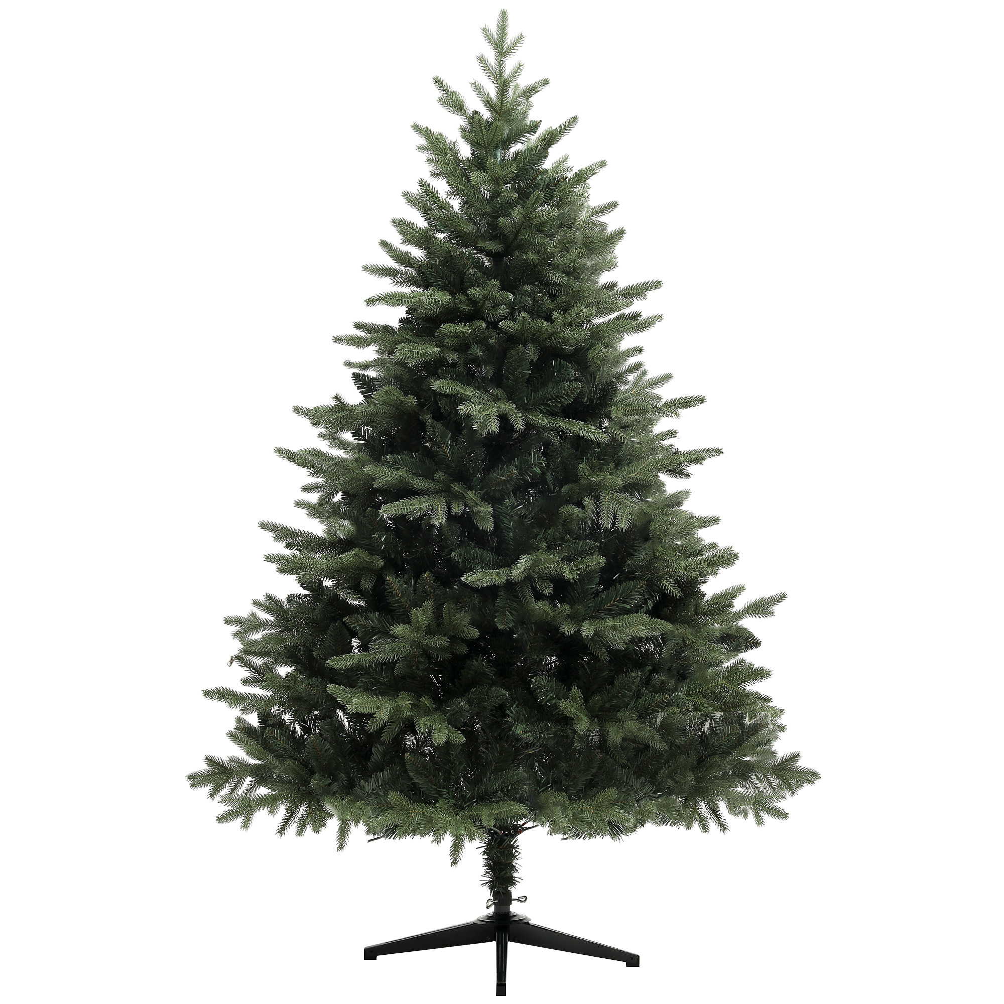 180 cm künstlicher Weihnachtsbaum im Fichtendesign mit 1696 Zweigspitzen und klappbarem Stahlfuß, Christbaum für Zuhause oder Büro, Grün