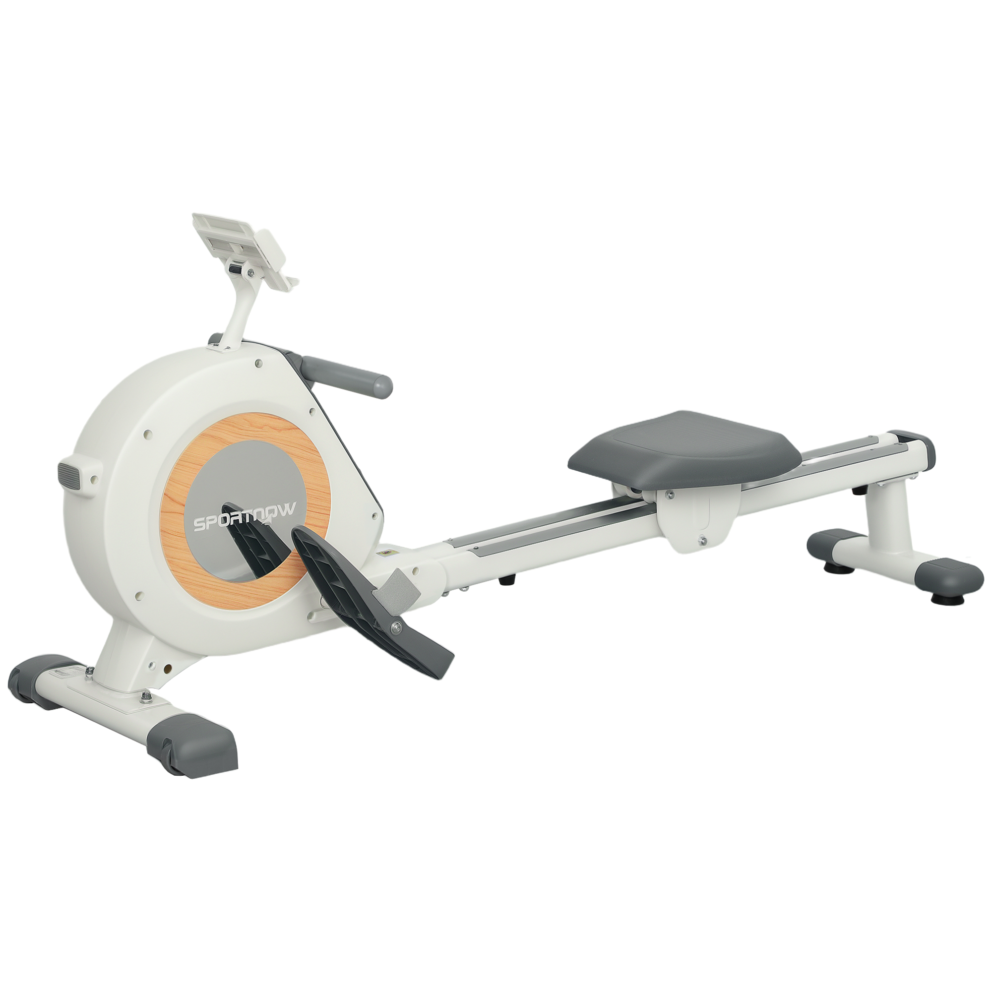Rudergerät mit 16 einstellbaren Stufen, LCD-Monitor und Handyhalter, fürs Heimtraining, 150 kg Belastbarkeit Rudergerät mit 16 einstellbaren Stufen, LCD-Monitor und Handyhalter, fürs Heimtraining, 150 kg Belastbarkeit