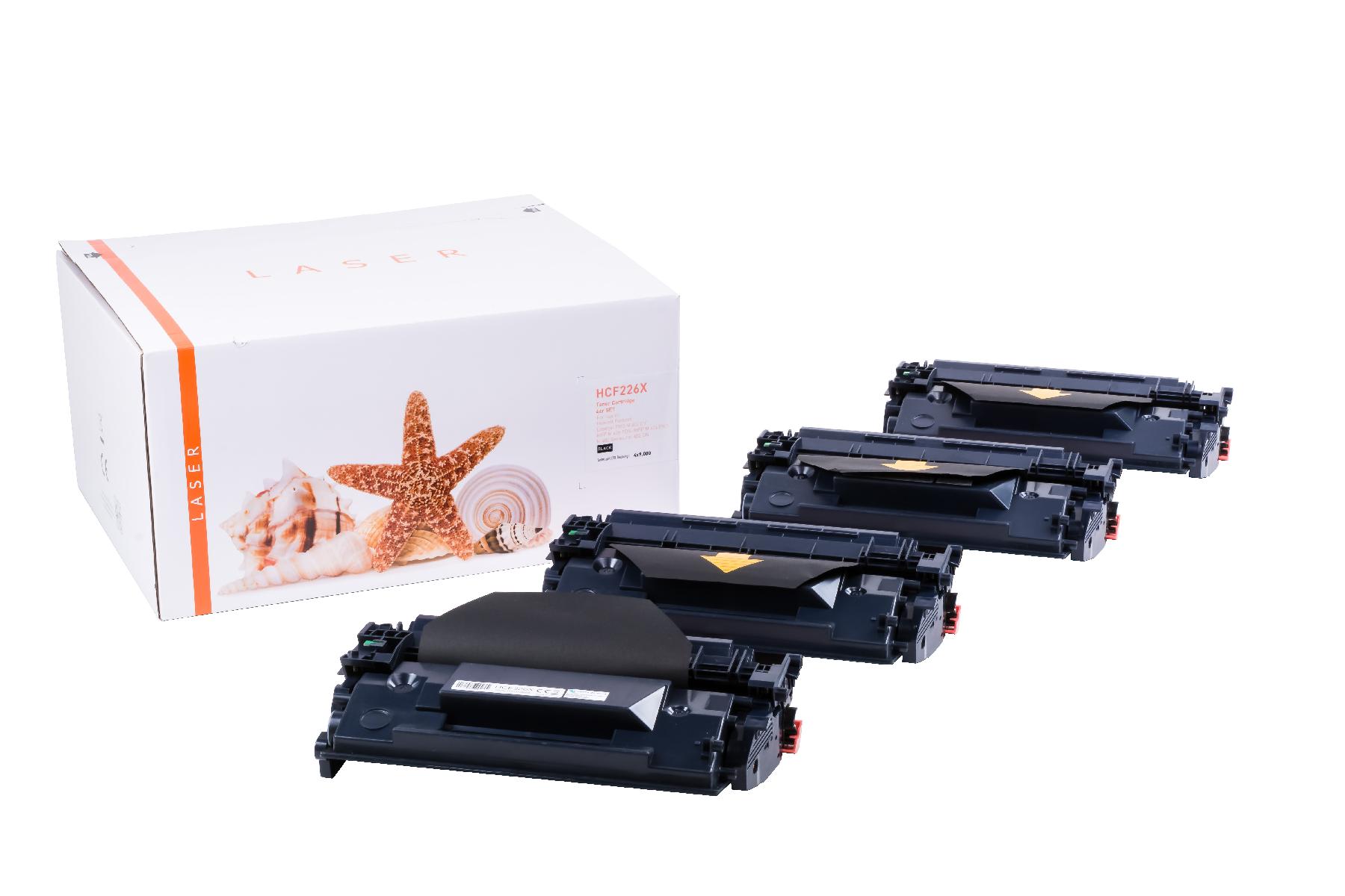 4er Set CF226X alternativ Toner black für HP / CF226X / 4x9.000 Seiten