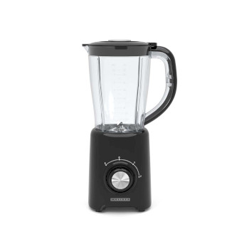 Blender | 800 W | 2 Geschwindigkeiten + Pulse | 4 Edelstahlklingen | 1,5-L-Kunststoffkanne| schwarz