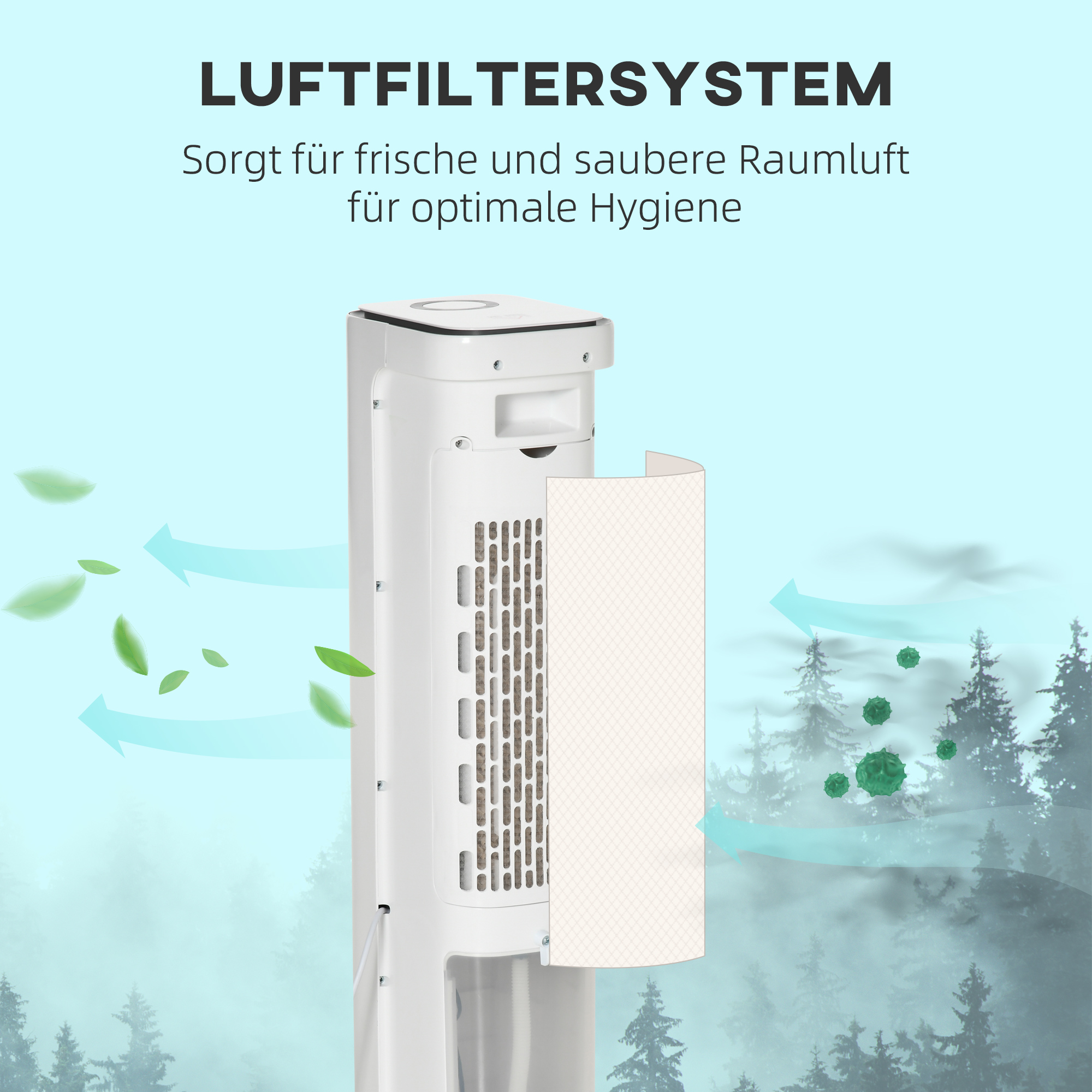 2 in 1 Luftkühler mit Wasserkühlung 5l Wassertank, 12h Timer, für 20 ㎡