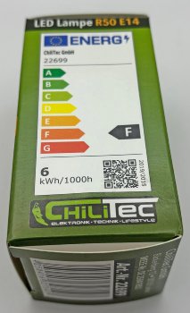 LED Reflektorstrahler R50 E14, 521lm, 6W, 230V, 120°, 3000K warmweiß