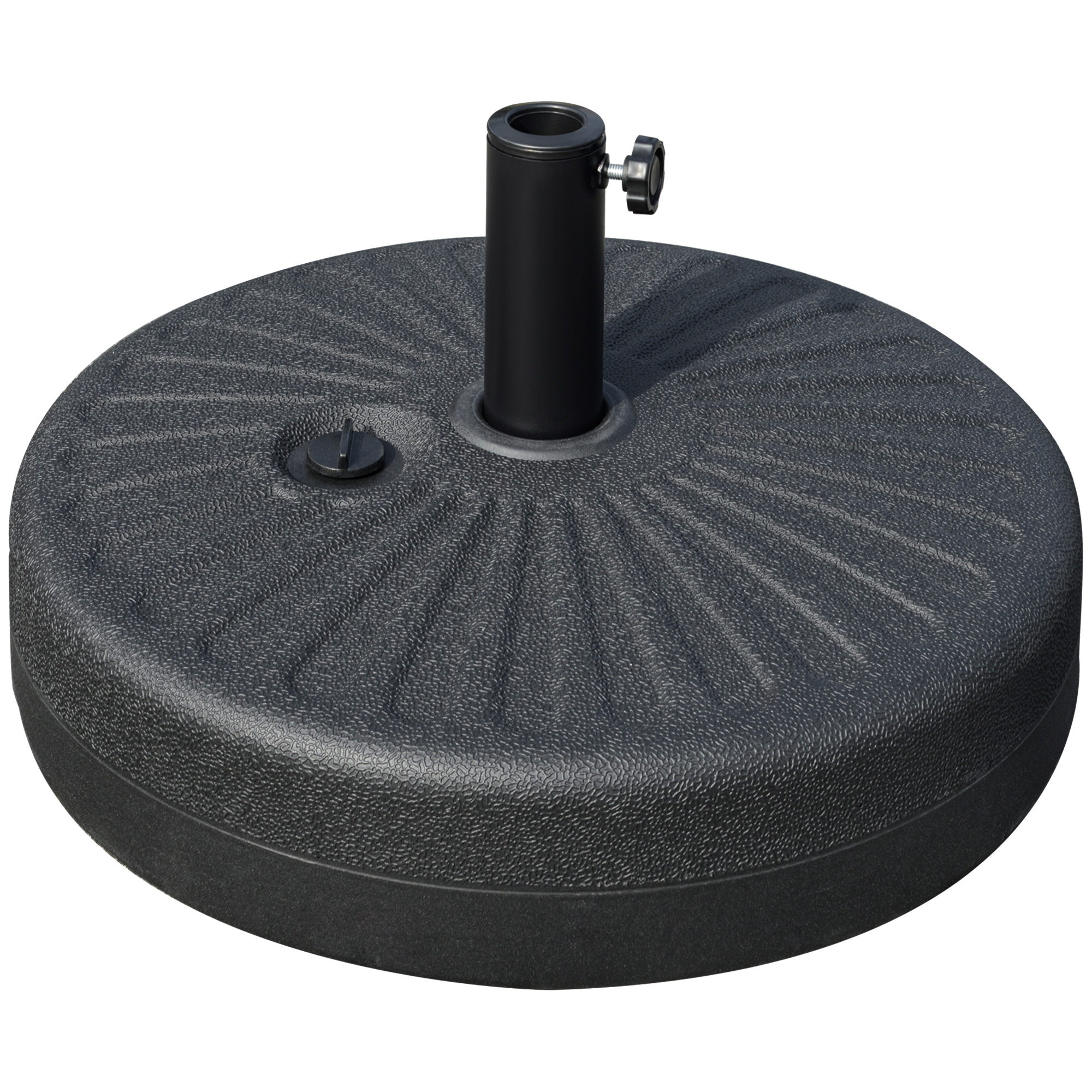 Sonnenschirmständer 22 kg Schirmständer Rund Schirmhalter, Schirmgewicht, Ständer für Sonnenschirm 38/48mm Rohrdurchmesser, für Balkon, Terasse, Garten, Schwarz