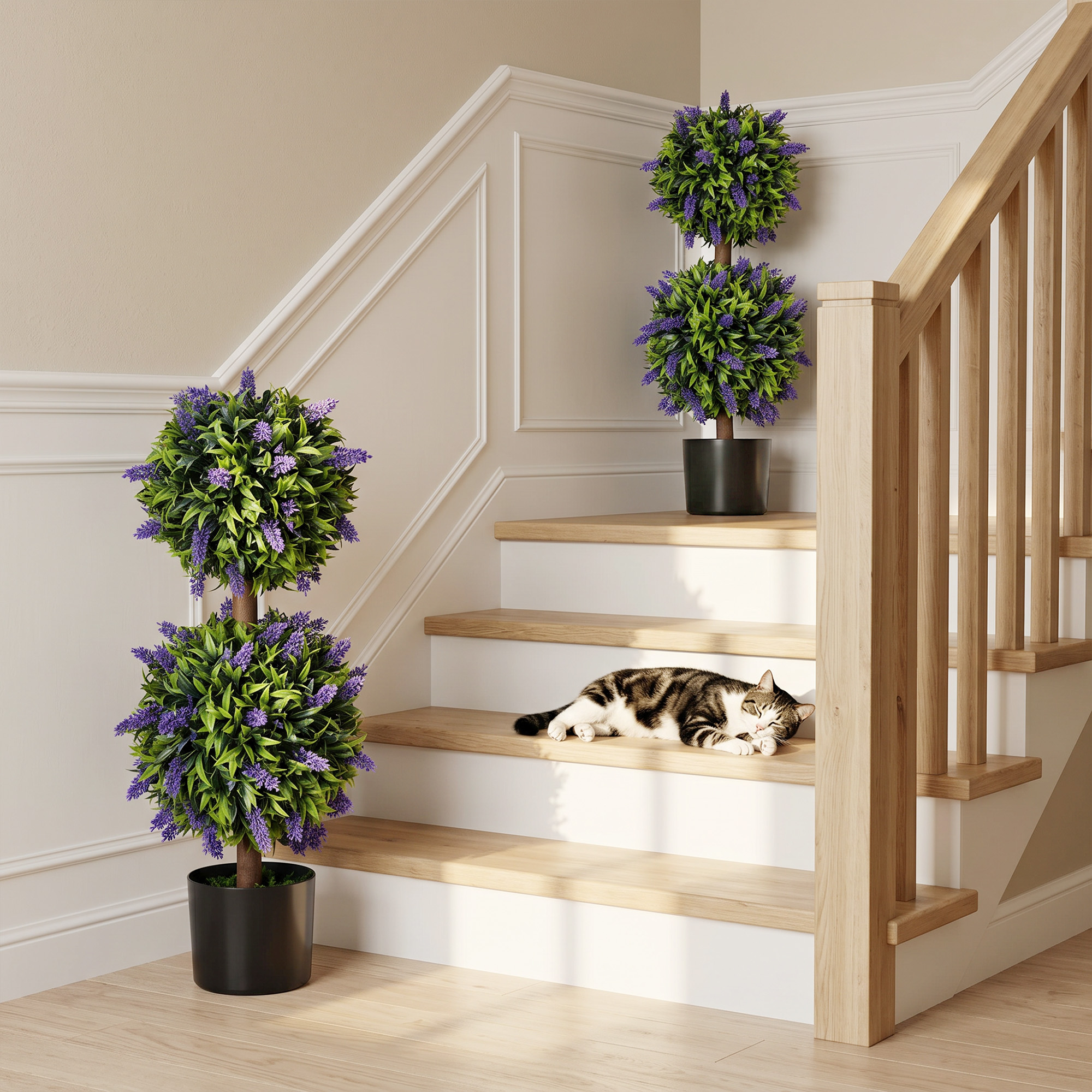 2er-Set künstliche Pflanzen, UV-beständige Kunstpflanze im Blumentopf, 70 cm Zimmerpflanze für Wohnzimmer, Garten