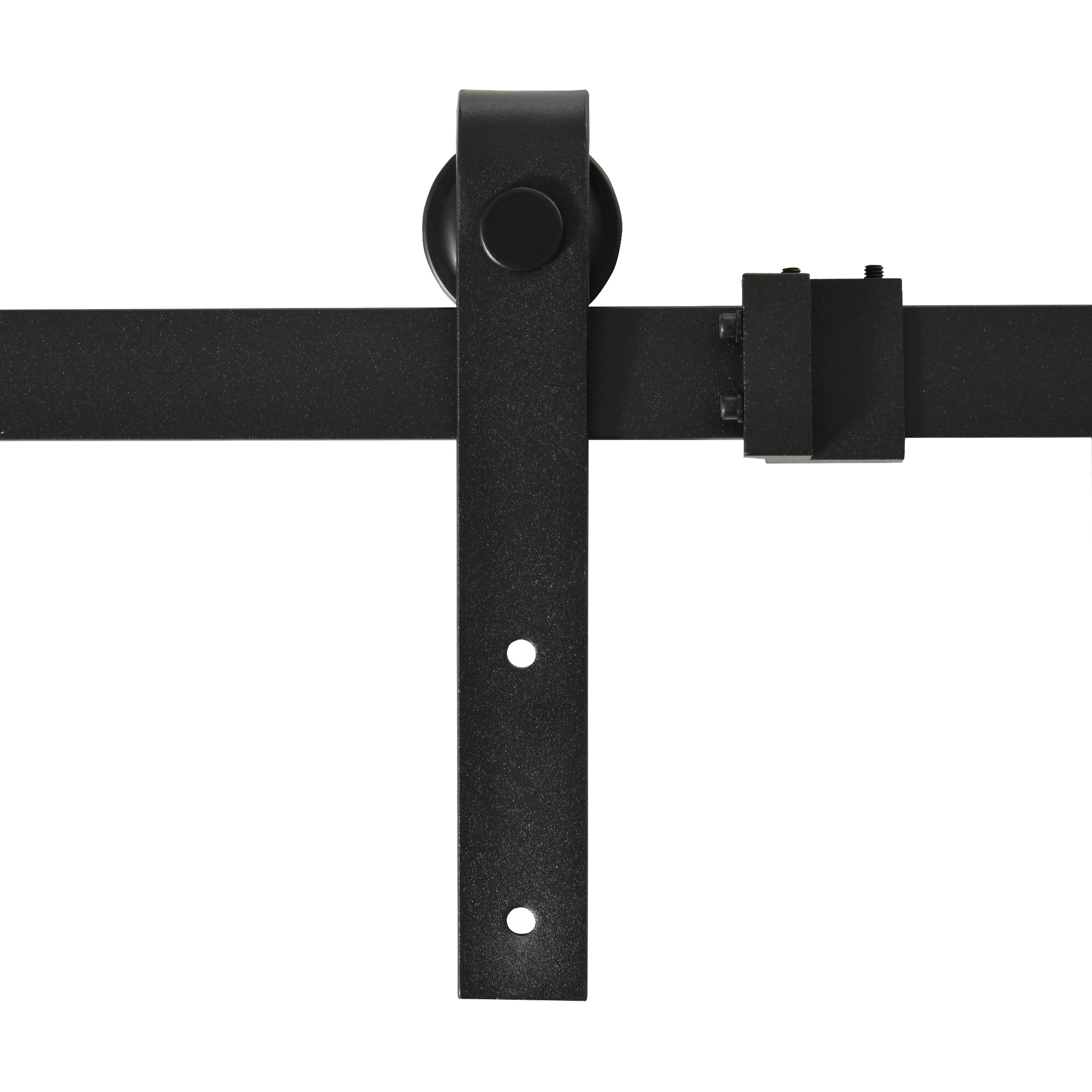 183 cm Schiebetür Komplettset Schiebetürsystem mit Bodenführung, Schiebetür Laufschiene, Laufrollen Schiebetürbeschlag aus Kohlenstoffstahl für Doppelschiebetür