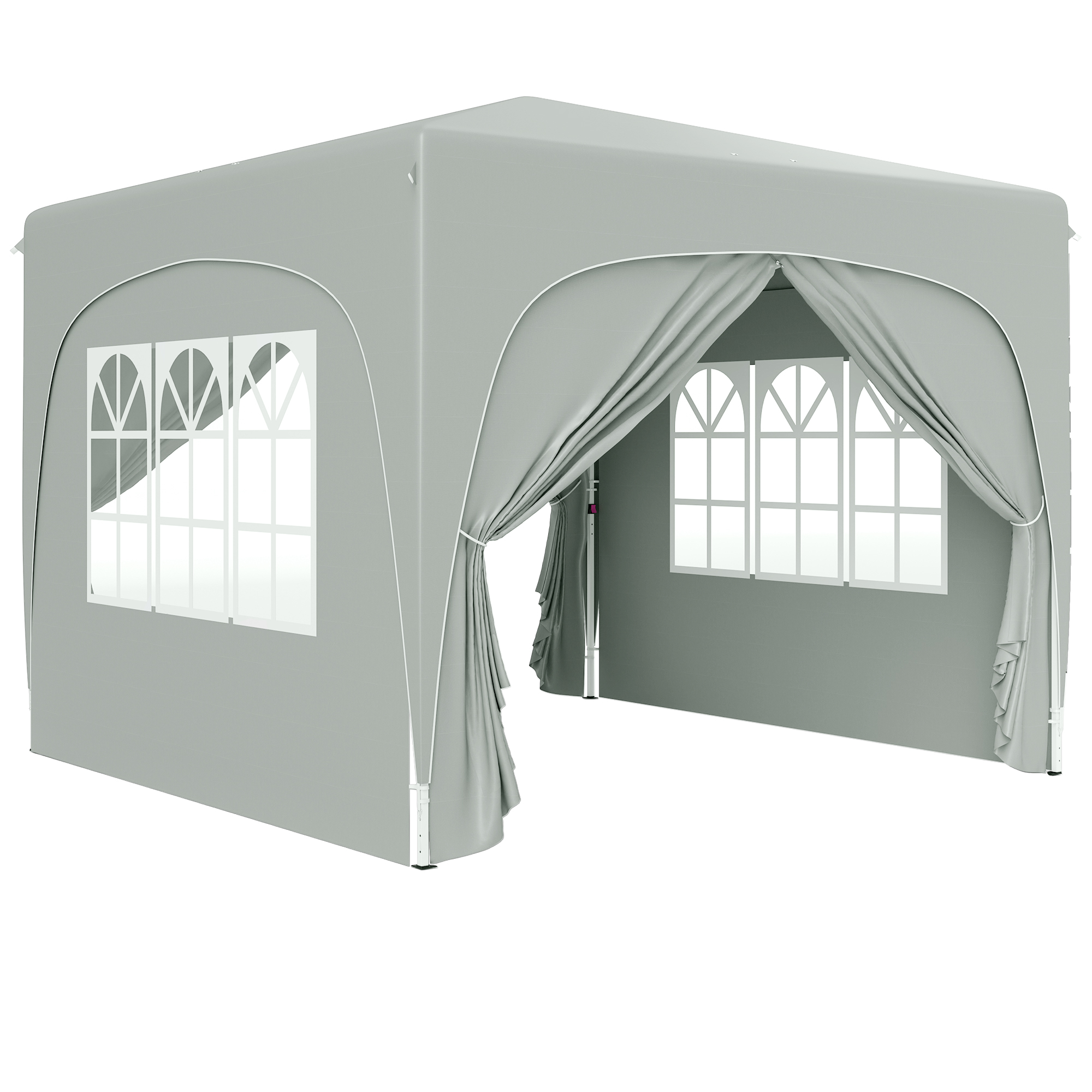 3 x 3 m Pavillon, Pop-up Gartenzelt mit Seitenwänden und Tragetasche, UPF50+, höhenverstellbar, Sand