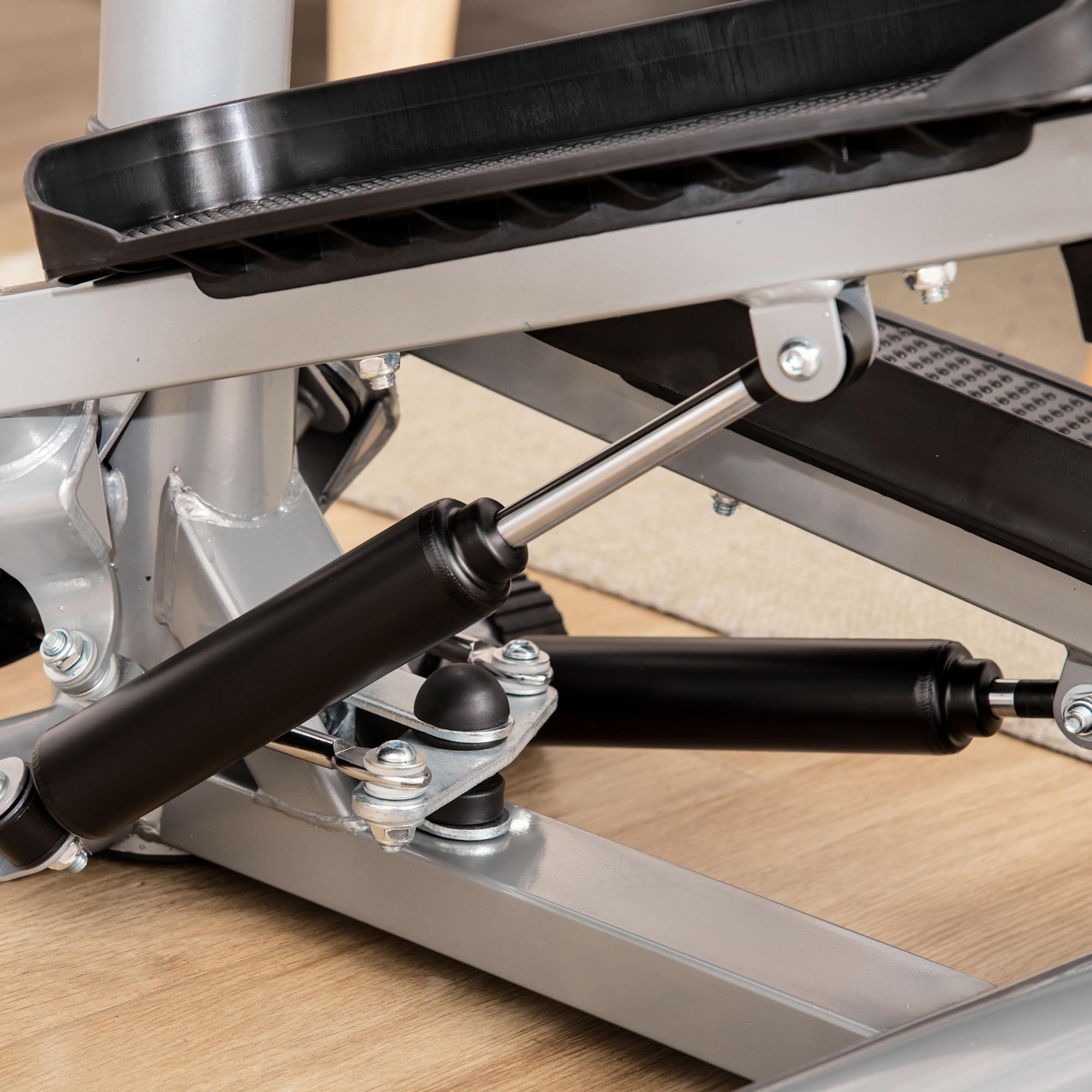 Stepper Heimtrainer für Zuhause mit LCD-Bildschirm einstellbare Geschwindigkeit Metall ABS 55 x 53 x 118-128 cm