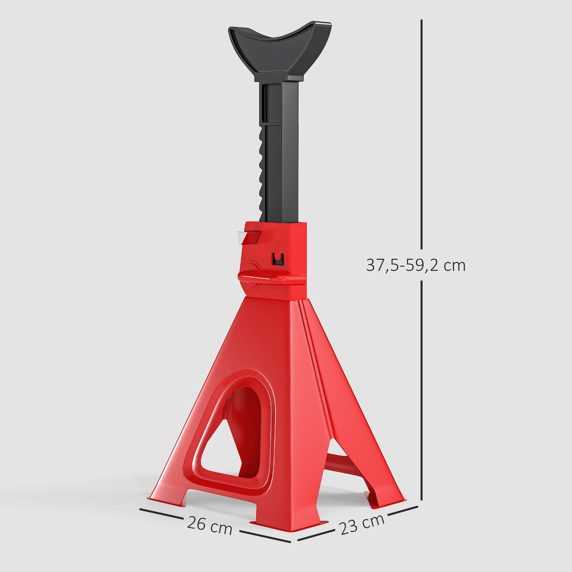 Unterstellbock 6 Tonnen Traglast 2 Stück Stützbock inkl 2 Sicherungssplint Höhenverstellbar Rot