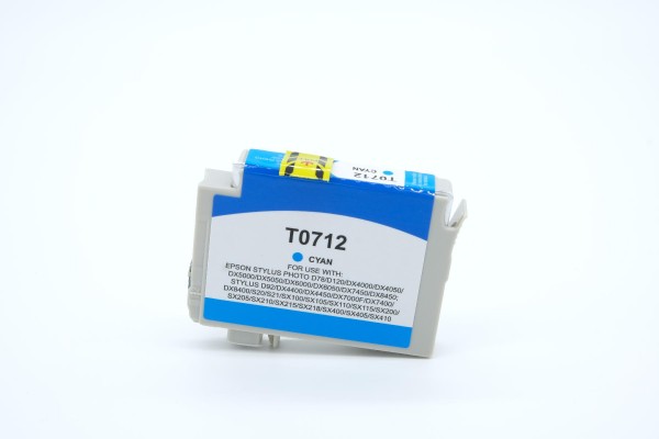 T0712 alternativ Tinte cyan Epson / C13T07124010 / 13ml