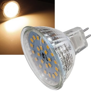 LED Strahler MR16 "H55 SMD" - 120°, 3000k, 420lm, 12V/4W, warmweiß