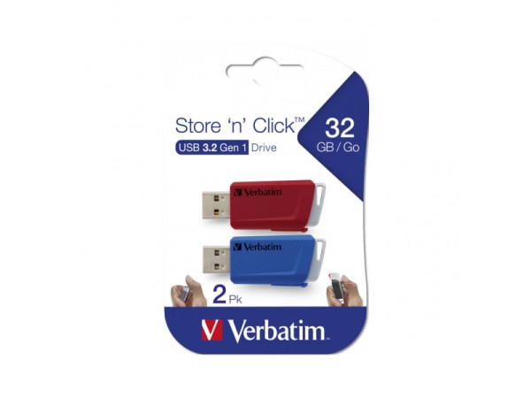 Verbatim Store \'n\' Click - USB 3.2 GEN1 -Rot/Blau - USB Typ-A - 3.2 G