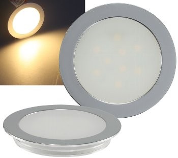 LED Einbauleuchte "EBL Slim WW" - IP67,1W, 50lm, Alu matt, warmweiß, Ø55mm