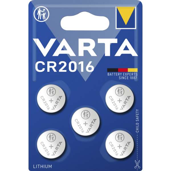 Lithium-Knopfzelle VARTA ''Electronics'' CR2016, 3V, 5er-Pack