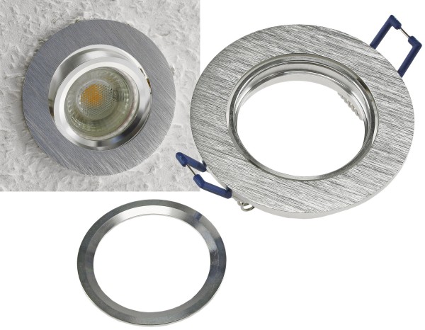 Einbaustrahler "CTE-84R" Rund Ø84mm / Einbau Ø68mm, schwenkbar, Clip Ring