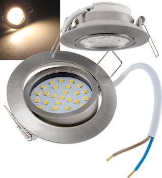 LED-Einbauleuchte "Flat-32dim" warmweiß - 80x32mm, 5W, 590lm, Edelstahl gebürstet