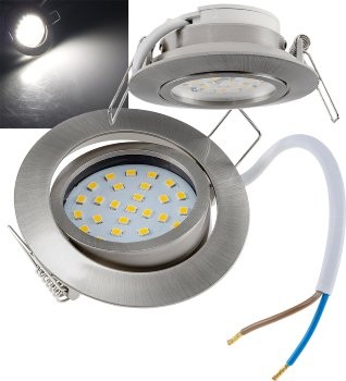 LED-Einbauleuchte "Flat-32" neutralweiß - 80x32mm, 5W, 590lm, Edelstahl gebürstet