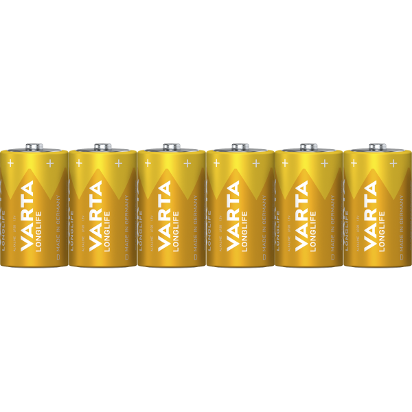 Mono-Batterie VARTA ''Longlife'', Alkaline, Typ D, LR20, 1,5V, 6er Pack