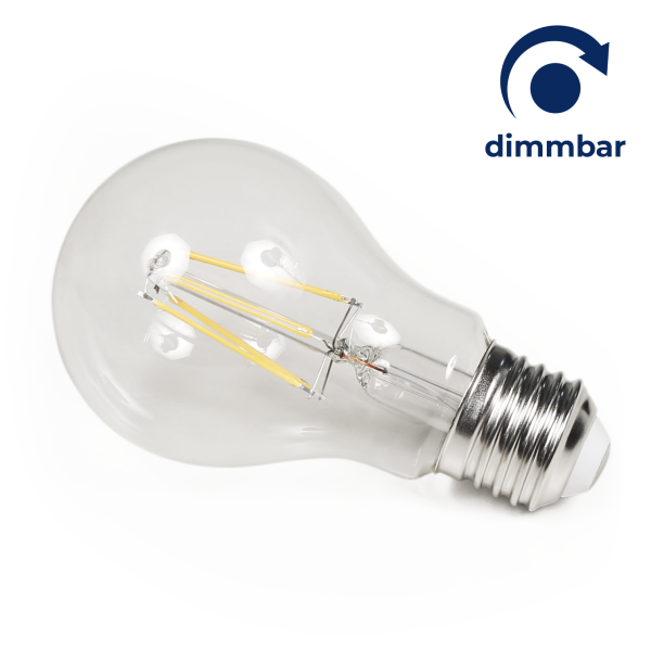 LED Filament Glühlampe McShine ''Filed'', E27, 6W, 620 lm, warmweiß, dimmbar, klar