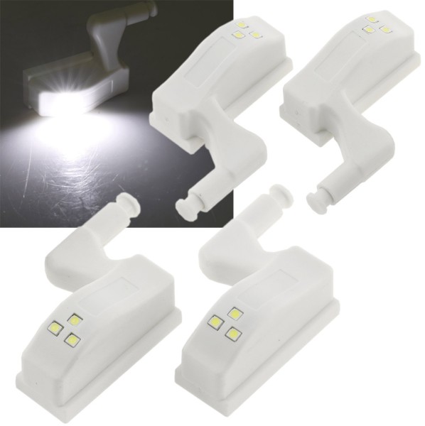 LED Schrankleuchte, 4er-Set / Batteriebetrieb, Drucksensor für Türen