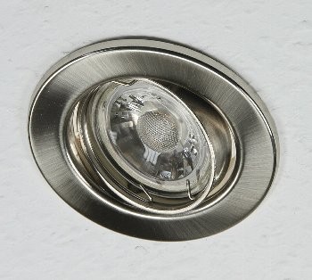 Decken-Einbaustrahler "SR90" chrom-matt - schwenkbar, Ø 88mm, für 50mm Lampen