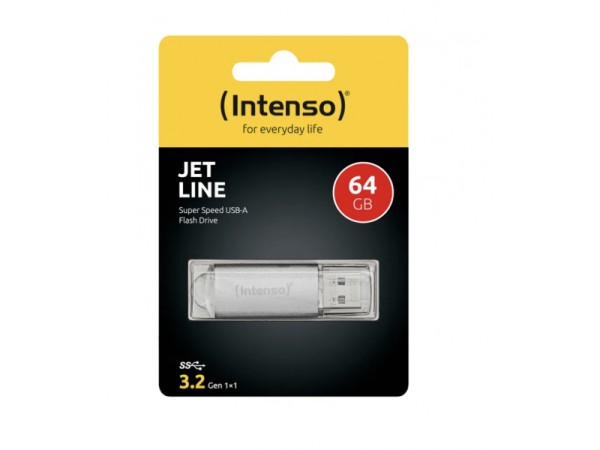 Intenso Jet Line Aluminium 64GB USB Flash Drive 3.2 Gen 1x1 Silver 3541490