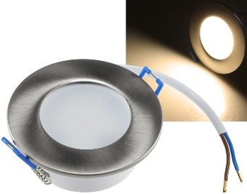 LED-Einbauleuchte "Flat-30 FR-R" 3000K - Ø85x30mm, 5W, 460lm, IP44, rund, poliert