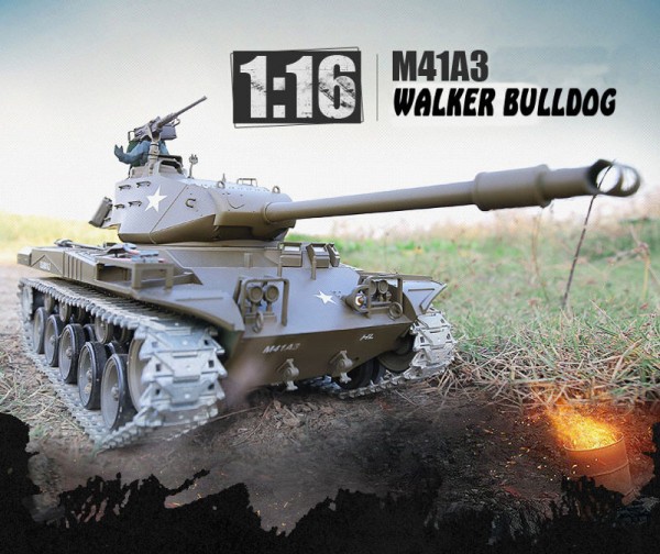 RC Panzer "M41 A3 Walker Bulldog" - Metallgetriebe & Metallketten