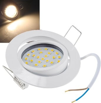 LED-Einbauleuchte "Flat-32dim" warmweiß - 80x32mm, 5W, 590lm, weißes Gehäuse