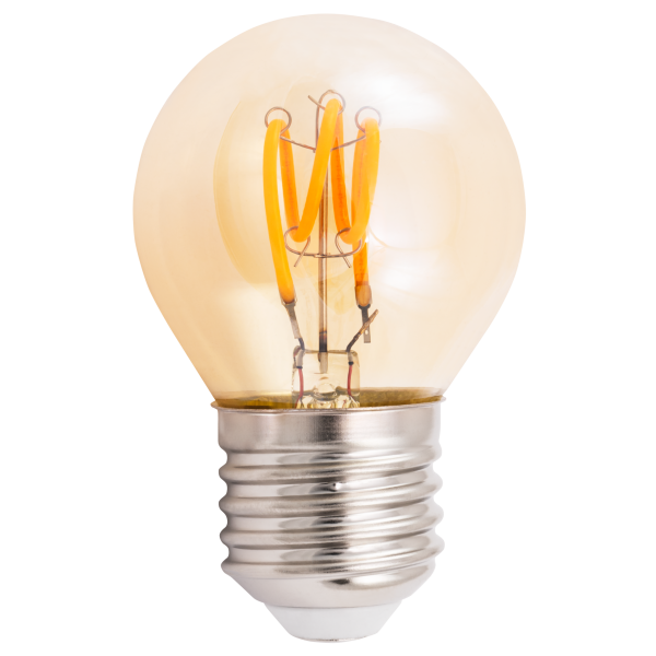 LED Filament Tropfenlampe McShine ''Retro'' E27, 1W, 90lm, warmweiß, goldenes Glas