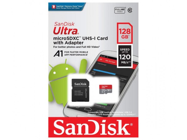 SanDisk MicroSDXC Ultra 128GB SDSQUA4-128G-GN6MA