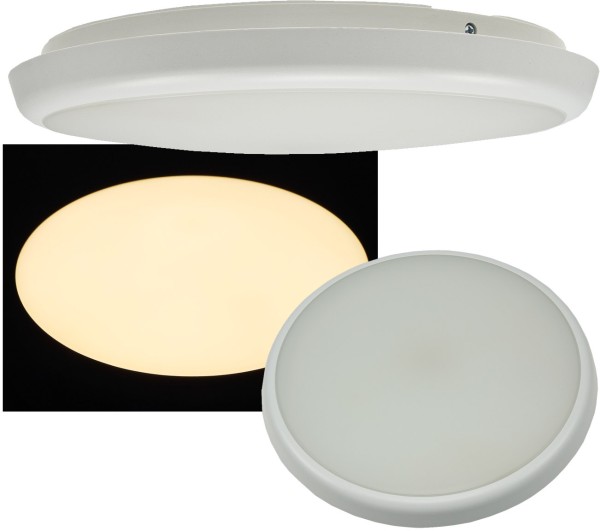 LED Deckenleuchte "SALAO 22 WW" / IP54, 22W, 2200lm, 3000K, HF-Bewegungsm.