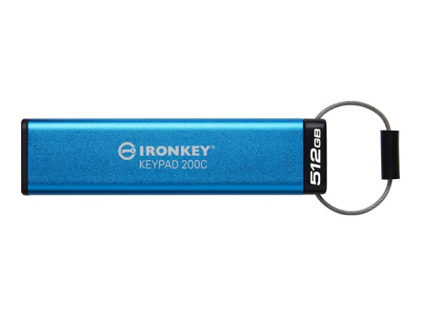 Kingston 512GB USB-C Flash IronKey Keypad 200C Blue IKKP200C/512GB