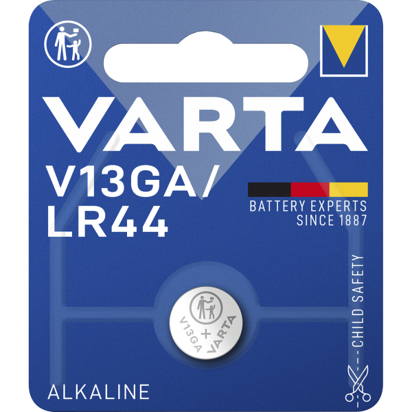 Knopfzelle VARTA ''Electronics'', AG13, V13GA, 1,5V, Alkaline, 1er-Blister