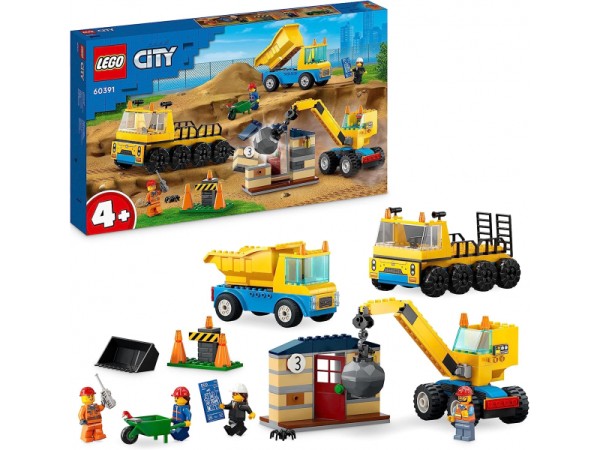 LEGO - City Baufahrzeuge und Kran mit Abrissbirne - 60391