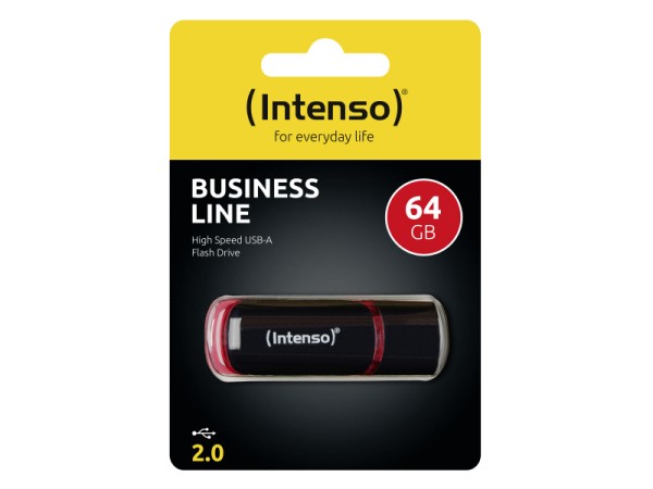 USB FlashDrive 64GB Intenso Business Line Blister schwarz/rot