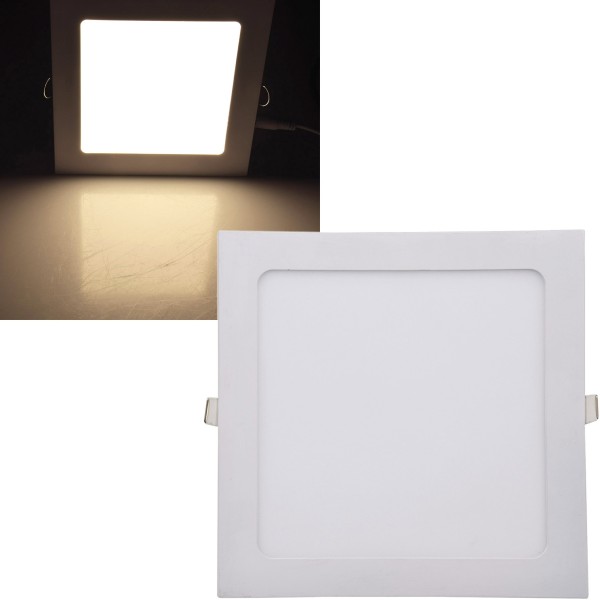 LED Licht-Panel "QCP-22Q", 22,5x22,5cm / 230V, 18W, 1600 Lumen, 2900K / warmweiß