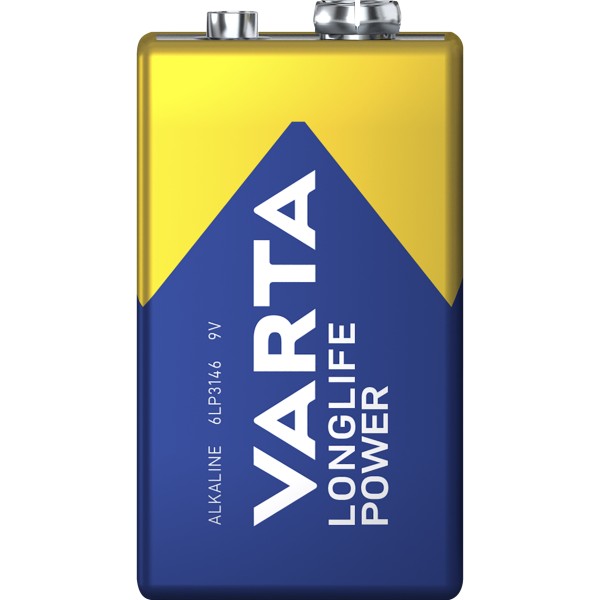 9V-Block Batterie VARTA ''Longlife Power'' Alkaline, 6LR61, 2er Blister