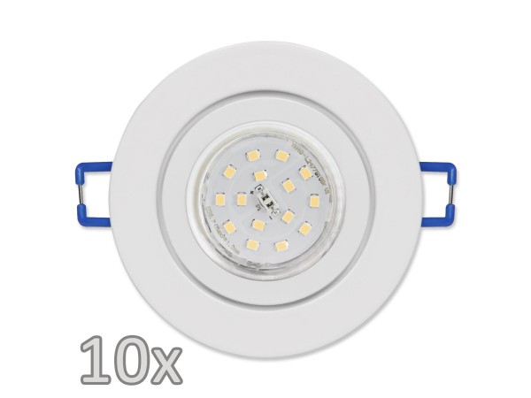 Einbauleuchten-Set McShine, 10xRahmen, 10xLED-Strahler, 5W, 500lm,weiß, IP44